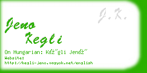 jeno kegli business card